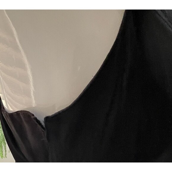 Vintage 90s YES Black Midi Backless Cocktail Dress Medium Crisscross Back Retro - Picture 3 of 4